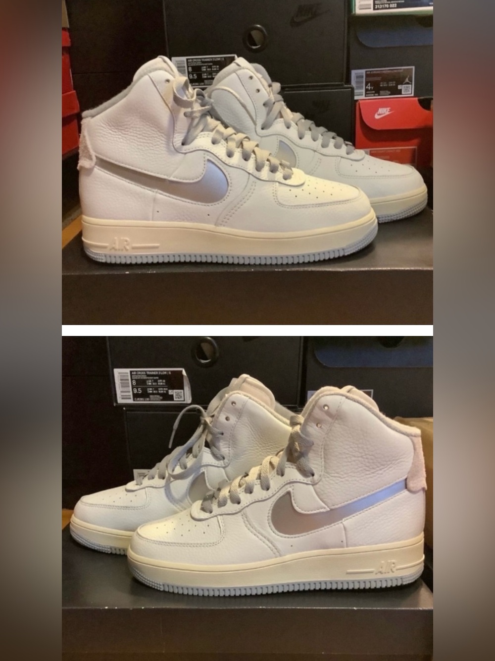 Nike Air Force 1 High Sculpt White & Silver AF1 BRAND NEW Size 9 W = Size 7.5 M